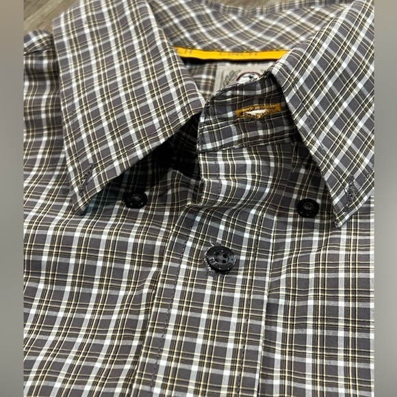 CINCH Men’s Medium Longe Sleeve Logo Plaid Button Front Cowboy Western Shirt - Picture 6 of 8